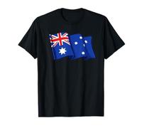 Wavy Australia Flag Design Red White Blue National Pride T-Shirt