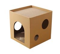 Wavy Cat Scratching Box - Cat Scratching Mat | Reversible Cat Scratching Board | Sturdy Scratch Resistant Cardboard Zone, Eco Friendly Square Box for Scratching and Scratching