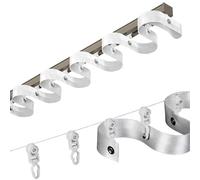 Wavy Ceiling Mount Aluminum Curtain Track ty Room Divider Rails Smooth Sliding for RV Shower & Office Champagne Finish 100CM (3.3FT) 125mm Width