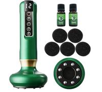 Wavy Chic Cellulite Massager Tool, Anti Cellulite Massage Oil, Electric Cupping Therapy Set with 12 Suction Modess for Arms, Legs, Body & Back, Handheld Machine Masseur Anti-cellulite Silhouette Pro +
