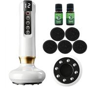 Wavy Chic Cellulite Massager Tool, Anti Cellulite Massage Oil, Electric Cupping Therapy Set with 12 Suction Modess for Arms, Legs, Body & Back, Handheld Machine Masseur Anti-cellulite Silhouette Pro +