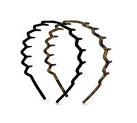 Wavy Comb Zig Zag Hair Hoop, Teeth Grip Non Slip Plastic Headband, Vintage 90s Style Comfort Hair Bands for Women Girls (1# 2PCS)