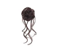 Wavy Curly Messy Hair Bun Hair Piece Soft Synthetic Curly Scrunchies,Coffee | Ponytail Hair Extensions Curly BunS Thick Updo Hairpieces For Women