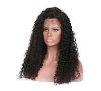 Wavy Curly Wigs 26Inch Long Lace Front Fiber Hair Wig Jet Black Color Middle Part Synthetic Long Curly Colored Wigs (Black 26inches)