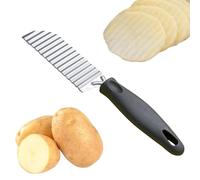Wavy Cutter | Stainless Steel Curly Potato Slicer Cutter - Ergonomic Manual Gadget for Kitchen Home and Vegetables Like Carrot Cucumber Bread
