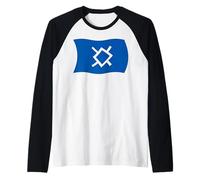 Wavy Flag Northern Cheyenne Native American Little Big Horn Raglan Baseball Tee