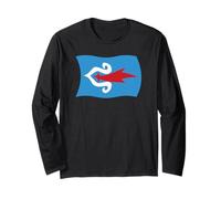Wavy Flag of the Ainu People Long Sleeve T-Shirt
