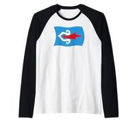 Wavy Flag of the Ainu People Raglan Baseball Tee