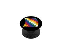 Wavy Flag of the Aymara South America Rainbow Checkerboard PopSockets Adhesive PopGrip