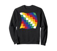 Wavy Flag of the Aymara South America Rainbow Checkerboard Sweatshirt