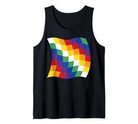 Wavy Flag of the Aymara South America Rainbow Checkerboard Tank Top