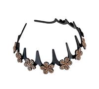 Wavy Hair Band for Women - Rhinestone Hair Band with Bangs | Non-slip Hair Accessory for Stopping Strands Adults Girls Shower Gym Face Wash