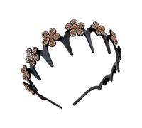 Wavy Hairband, Flower Headband, Lightweight Elegant Versatile Use Secure Hold Sturdy Build Fashionable Snug Fit, Hair Accessory for Women Home Outdoor, 5.31 * 5.9Inches, Champagne