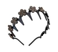 Wavy Headband Wavy Hairband with Rhinestone Flower