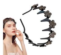 Wavy Headband - Women's Headband with Rhinestones - Non-Slip Hair Accessory to Stop Strands Adults Girls Shower Gym Face Wash
