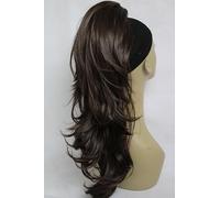 Wavy Layered Ponytail Hair Extension, Claw Clip Synthetic Hairpiece, Black, Brown and Blonde, 20 Inches, Heat Resistant, for Women's Updo (Brown (#6))