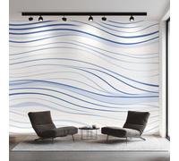 Wavy Line Wallpaper for Living Room, Modern Abstract Wall Mural for Bedroom 500x350 cm, Non-Woven Photo Wallpaper, Home Decor D&O102