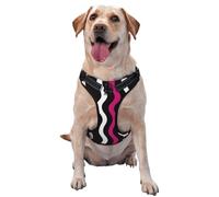 Wavy Lines White Black Orange Red No Pull Dog Harness Adjustable Reflective Oxford Easy Control Medium Large Dog Harness