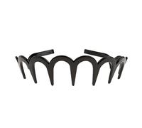 Wavy Metal Hair Band Unisex Wavy Headband Black Spring Wavy Metal Hair Band with Long Teeth Hairhoop Sports Headband Headwear Accessories Black 1pc