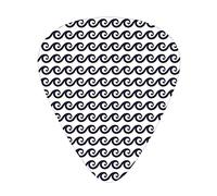 Wavy Ocean Guitar Picks 12 Pack Universal ABS Guitar Picks,Curlicue Design Wavy Ocean Pattern tic Travel Cruise Theme Maritime,for Acoustic and Electric Guitar,Black And White
