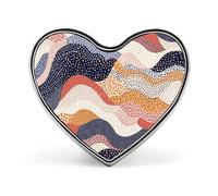 Wavy Pattern Floral Swan Lapel Pin - Heart Shape Brooch Pins for Men & Women Suit Accessories, 1" Lightweight Enamel Lapel Pins Buttons for Backpacks, Hats, Bags, Lanyards