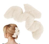 Wavy Plush Hair Claw - 1.97 Inches Decorative Clip, Comfortable Grip Accessory, Durable Holder With Gentle Teeth | Accessory For Ladies Kids Creating Stylish Hairstyles Maintaining Hair Control