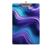 Wavy Purple Clipboard, A4 Acrylic Clipboard with Hanging Hole, Ultra-Light Clip Board - Holds 100 Sheets, Shatterproof Document Holder for Office, 12.5" X 8.5"