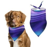 Wavy Purple Dog Bandanas for Feeding Grooming, Triangle Pet Bibs Washable Pets Scarf for Cats & Dogs