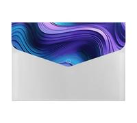 Wavy Purple File Folder 6-Pocket, Waterproof Accordion File Organizer with Snap Closure, Expanding Document Holder for Office, Home
