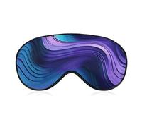 Wavy Purple Sleep Mask for Women Men, Soft Eye Mask with Adjustable Strap for Sleeping, Light Blocking Travel Blindfold for Nap Comfortable Eye Cover for Home Office