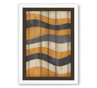 Wavy Rhythm Geometric Framed Wall Art Print A2 (59.4×42cm) White, Wall Decor for Living Room, Bedroom, Office & Home, Ready to Hang, Art Gift