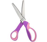 Wavy Serrated Scissors with Color Handle, Embroidery Scissors for Cross Stitch Sewing DIY, Sharp Stainless Steel Blades for Paper Cloth Thread Trimming (Triangular Serration 5mm)