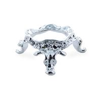 Wavy Silver Metal Egg Sphere Stand Holder Display