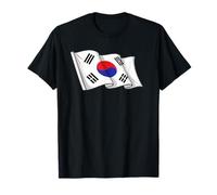 Wavy South Korea Flag Design Red Blue White National Pride T-Shirt