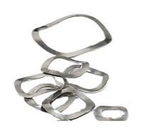 Wavy Spring Crinkle Washers, 304 Stainless Steel Three Wave Spring Washer Silver Multiple Sizes 50 pcs(M4x8x0.3)