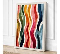 Wavy Stripe Study Canvas Wall Art Print 30x20 Inch