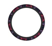 Wavy Texture Printed Steering Wheel Cover Elastic Stretch Car Wheel Wrap Breathable Non-Slip Steering Wheel Protector for Car Truck SUV