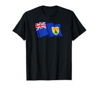 Wavy Turks and Caicos Islands Flag Blue British Territory T-Shirt
