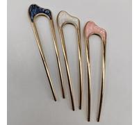Wavy U Decorative Hair Clips, Zinc Alloy Bun Pins for Ladies Updos | 3pcs wavy top metal clips, secure twisted bun for daily hairstyle arrangement