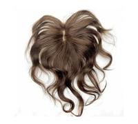 Wavy Wig Body Wavy Human Hair Toppers Clip In Hairpieces Extensions 10" Brazilian Remy Hair 10x12cm Lace Base Topper Increase Hair Volume for Women Wig Grip (Color:Light Brown)