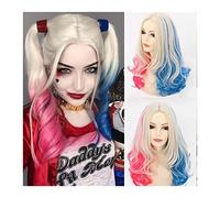 Wavy Wigs Long Curly Wavy Multicolor Hair Wig, Middle Part Curly Heat Resistant Synthetic Wig for Music Festival, Theme Parties, Concerts, Cosplay & More Women's Wigs