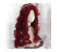 Wavy Wigs Red Wig for Women, Long Wavy Curly Synthetic Hair Wig, Natural Looking Middle Parting Heat Resident Synthetic Wig for Daily Party Cosplay Women's Wigs