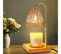 Wavypo Candle Warmer Lamp with Dimmer Timer, Height Adjustable, Heater Lamp for Scented Candle with 2 Bulbs 35w, Valentines Day Presents, House Warming Gift (Gold)