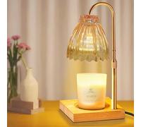 Wavypo Candle Warmer Lamp with Timer, Height Adjustable,Heater Lamp for Scented Candle with 2 Bulbs,Valentines Day Presents,House Warming Gift (Gold)