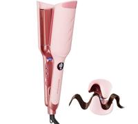 Wavytalk Power Wave Hair Crimper, Curling Iron Hair Crimper Waver, Ventilation Design for Less Damage, Ionic Reduces Frizz, Effortless-Waver, Dual Voltage Crimping Iron, Pink