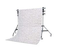 WaW 6.5x9.5ft Studio Photo Backdrop White Weathered Brick Rustic Wall Background Photography for Adult Portrait