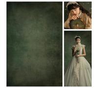 WaW Photo Background Fabric 2 x 3 m Retro Green Antique Photography Backgrounds for Photo Studios Vintage Concrete Background Portrait Photo Shoot