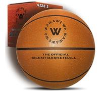 WAWAWEWA The Official Silent Basketball Mini (Size 3) - Uncompressed Indoor Basketball for Quiet Dribbling - Grooved Airless Indoor Training PU Foam Basket Ball - Ready to Play for All Ages (22")