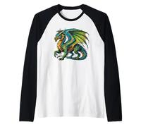 Wawel Dragon of Krakow Poland, Polish Folklore Raglan Baseball Tee