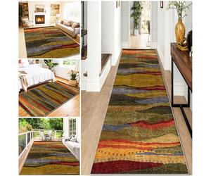 WAWFONG Carpet Runners for Hallways 60 x 400 cm Kitchen Rugs Long Hall Runner Rug Washable Non Slip Absorbent Polyester Narrow Rugs for Entryway Hallways Kitchen Laundry Room